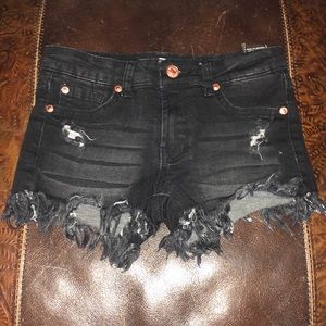 7 for all mankind Girls black cutoff shorts